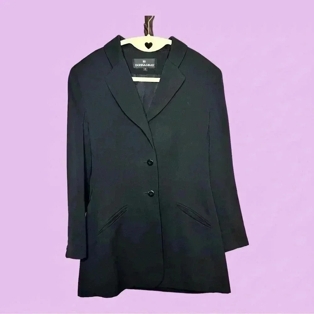 Donna Gray 3-Button Black Blazer Size 2